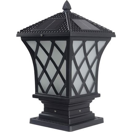 Kendal Large Outdoor Solar Powered LED Light Lamp (Black-8406)