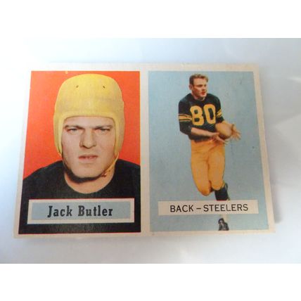 1957 Topps Football Card # 015 Jack Butler Good (2) Pittsburgh Steelers