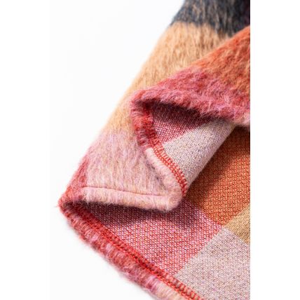 Orange Plaid Print Flap Pockets Buttoned Casual Plus Size Jacket