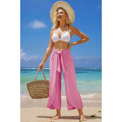 Bonbon Knotted Drop Waist Split Leg Relaxed Pants