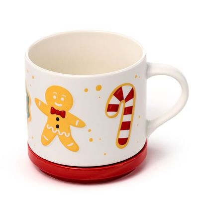 Gingerbread Man Mug/Coaster Set Porcelain 8.5 CM Gift Microwave/Dishwasher Safe
