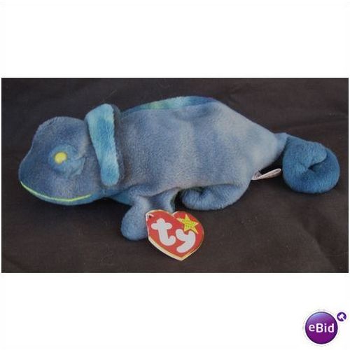 1997 Ty Beanie Babies Rainbow the Blue Chameleon with Tag