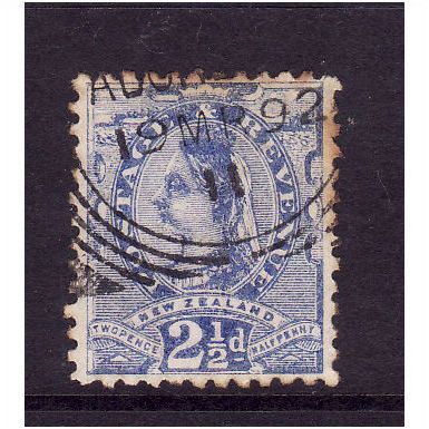 NEW ZEALAND 1891 SG 197 2 1/2d PALE BLUE FINE USED #4