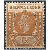 Sierra Leone 1913 SG114 1 1/2d Orange Mounted Mint ..