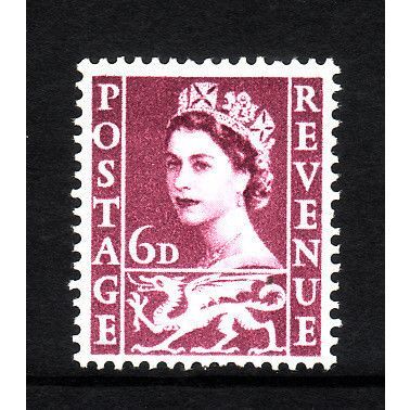 GREAT BRITAIN WALES 1958 SG W3 6d DEEP CLARET M / MINT