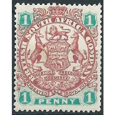 Rhodesia 1896 SG42 1d Scarlet & Emerald Mounted Mint .. ..