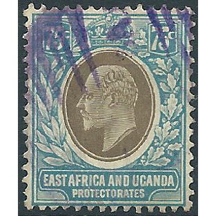 East Africa & Uganda Protectorate 1908 SG42 75c Grey & Pale Blue Good+ Used .. .