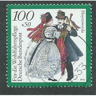 GER 1994 100pf+ 50 'NATIONAL COSTUMES- HOYERSWERDA' FINE USED (EBID47-599)