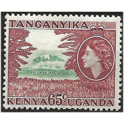 KUT 1954 SG174 65c Bluish Green & Brown Purple Mounted Mint . ..