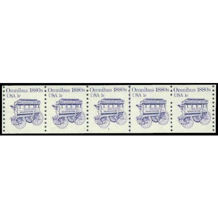 1897 1c Omnibus Very Fine MNH Dry Gum PNC 5/5 P0427