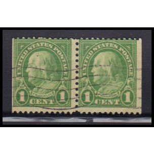 Used 632 1c Benjamin Franklin Average BPS Hor Pair KA7225