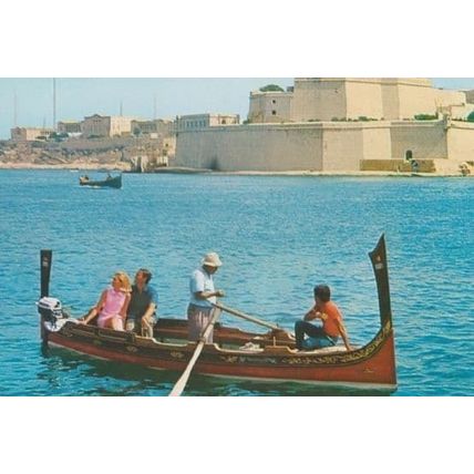 Malta Water Maltas Boat Taxi Tourist Trip Postcard
