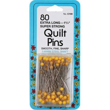 QUILT PINS YELLOW 1.75IN 80PC