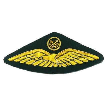 GREECE COAST GUARD PILOT GOLD BULLION WIRE WING EXCELLENT QUALITY CP BRAND