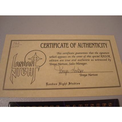 1994, London Night Studios, RAZOR #10, Signed, Everette Hartsoe, w/COA