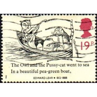 1988 Death Centenary of Edward Lear 19p, Owl & the Pussy Cat. Very Fine Used