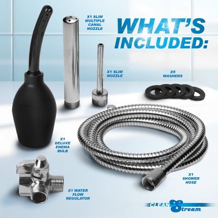 Clean Stream Complete Cleansing System Kit Enema Steel Hose Cleanstream Anal Ass