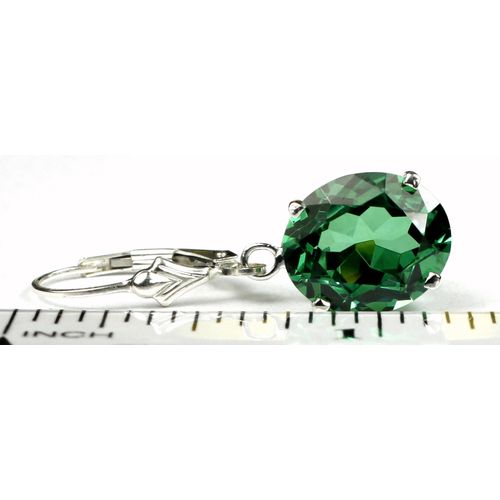 Russian Nanocrystal Emerald, 925 Sterling Silver Leverback Earrings, SE207