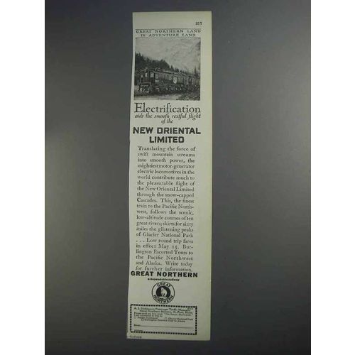 1927 Great Northern Railway Ad - New Oriental Limited