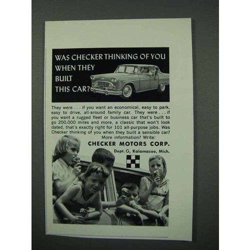 1960 Checker Car Ad - Thinking Of You When Built