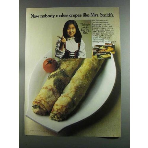 1982 Mrs. Smith's Chicken Continental Crepes Ad