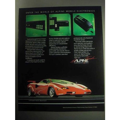 1985 Alpine Ad - Dbx, Timer, CLR with Lamborghini