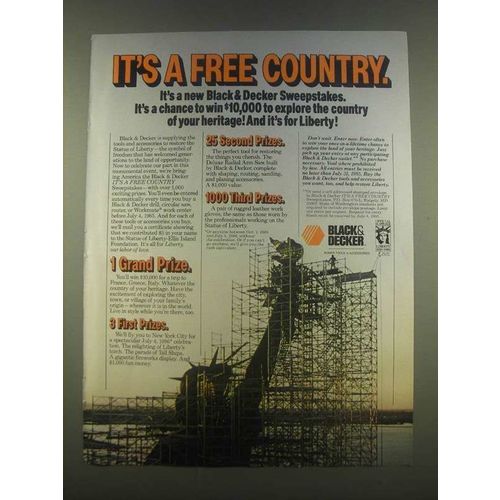 1985 Black & Decker Tools Ad - It's a Free Country