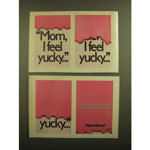 1988 Pepto-Bismol Medicine Ad - Mom, I Feel Yucky