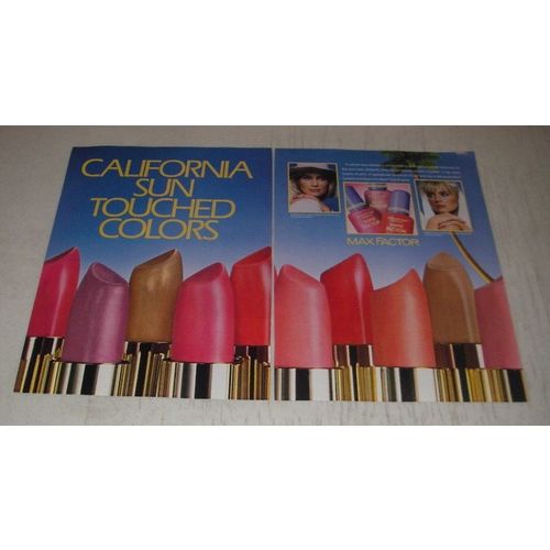 1990 Max Factor Ad - Moisture Rich Lipstick and Diamond Hard Nail Enamel