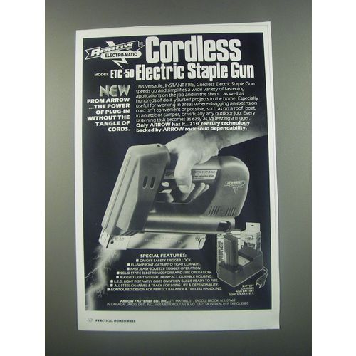1991 Arrow ETC-50 Electric Staple Gun Ad - Cordless ETC-50 Electric Staple Gun