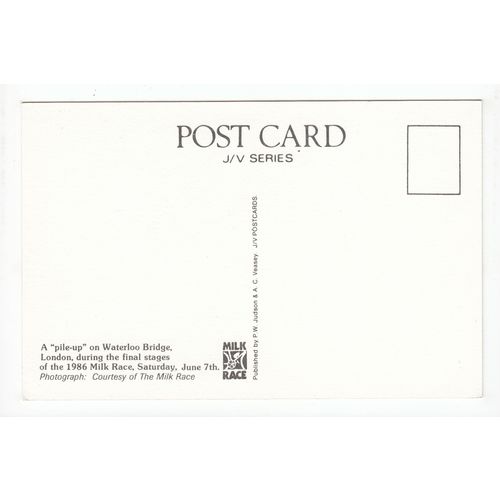 Cycling Waterloo Bridge London 1986 Milk Race Postcard 588