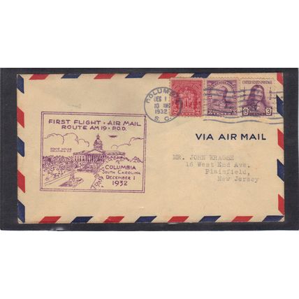 1st Flight 680 + 724 + 725 (Cachet-Typed/A) CV00903