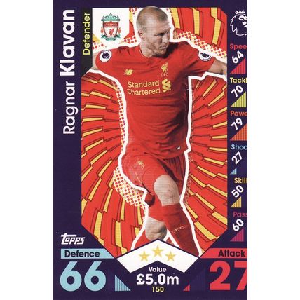 Match Attax 2016/2017 150 Ragnar Klavan Liverpool