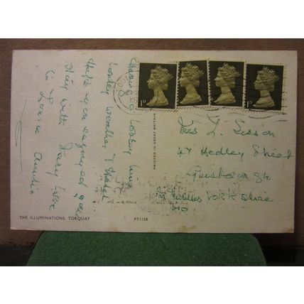 THE ILLUMINATIONS, TORQUAY, DEVON vintage used postcard 1970? pm =