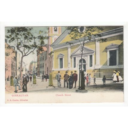 Church Street Gibraltar Early Undivided Back Postcard V B Cumbo