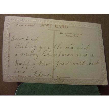 A VERY HAPPY CHRISTMAS used vintage postcard RP a winter river scene #