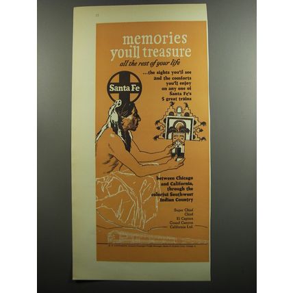 1952 Santa Fe Railroad Ad - Memories you'll treasure