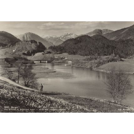 Fisherman Fishing at Bergen Solstrand Hotel Norway RPC Postcard