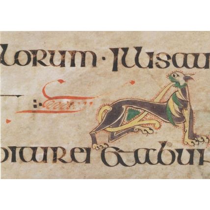 Book Of Kells Folio 66R Lion Tongue Tail As One Postcard