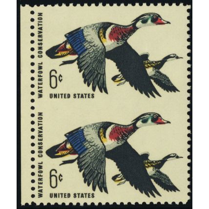 1362a, MNH 6¢ Ducks Imperforate Between Error Pair - Stuart Katz