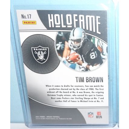 2021 Panini Mosaic TIM BROWN (Raiders) Holofame #17