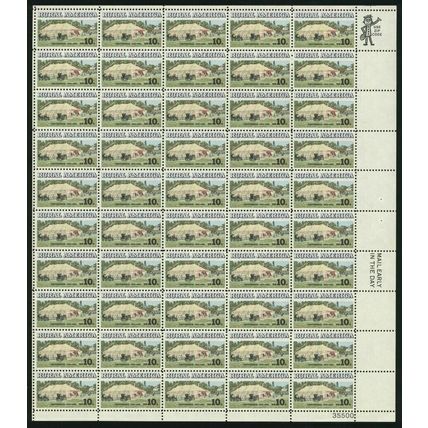 Rural America - Tent & Buggies - Full Sheet of Fifty Ten Cent Stamps Scott 1505