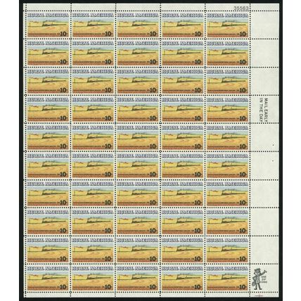 Rural America - Wheat and Train Sheet of Fifty 10 Cent Postage Stamps Scott 1506