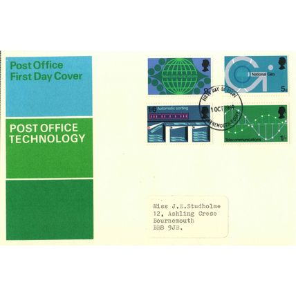 1969 Post Office Technology, Bournemouth Postmark, UK, GPO FDC