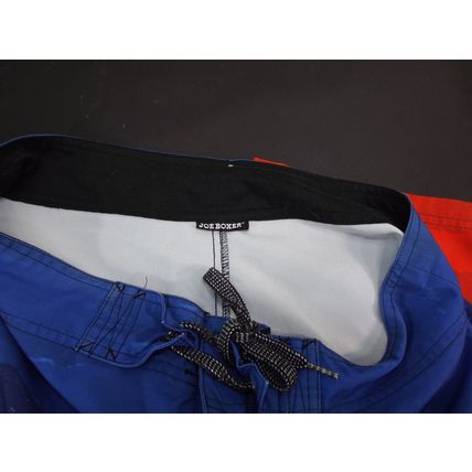 Joe Boxer Men's 32 Swimwear Red White Blue Board Shorts American Flag Drawstring