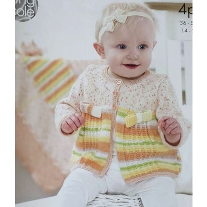Knitting Pattern for Baby Jacket, Hat, Shoes & Blanket in 4 Ply King Cole 4975