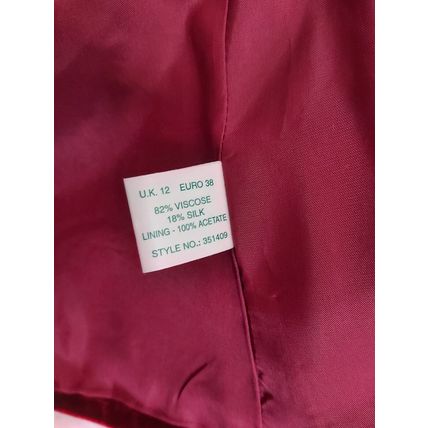 Kaliko red velvet silk suit 3 piece maxi skirt jacket top full length christmas