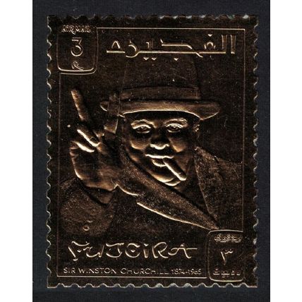Fujeira Sir Winston Churchill GOLD FOIL 1970 MNH