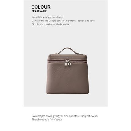 Genuine Leather Women Piana Backpack Grey