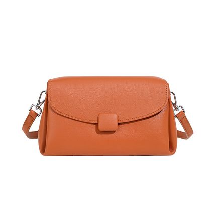 Genuine Leather Women Large Casual Handbag Orange